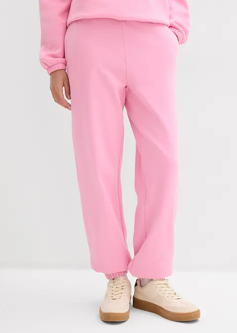 Sweathose aus reiner Baumwolle in rosa von vorne - bonprix
