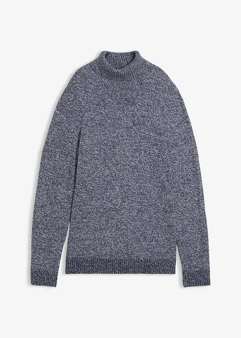 Rollkragenpullover in Regular Fit in blau von vorne - bonprix