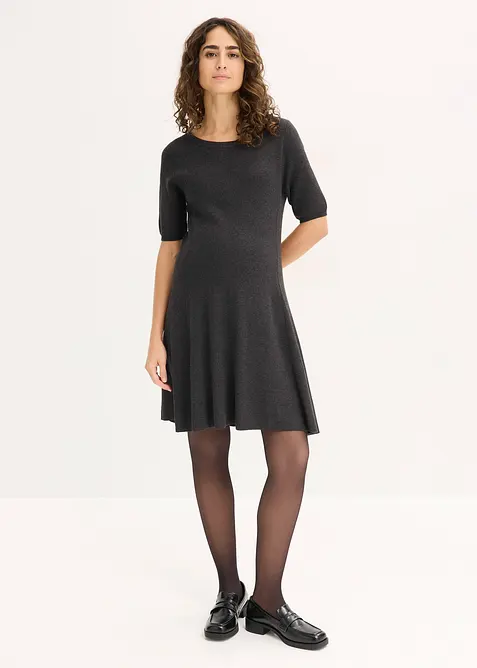 Thermo Schwangerschafts-Strumpfhose mit transparenter Optik 50 DEN in schwarz im Look von vorne (Totalaufnahme) - bonprix