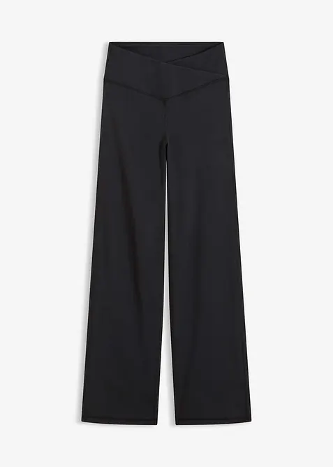 Thermo Sporthose aus weichem Material, gerades Bein in schwarz von vorne - bonprix