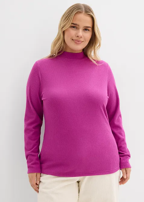 Thermoshirt mit Stehkragen in lila von vorne (im Anschnitt) - bonprix