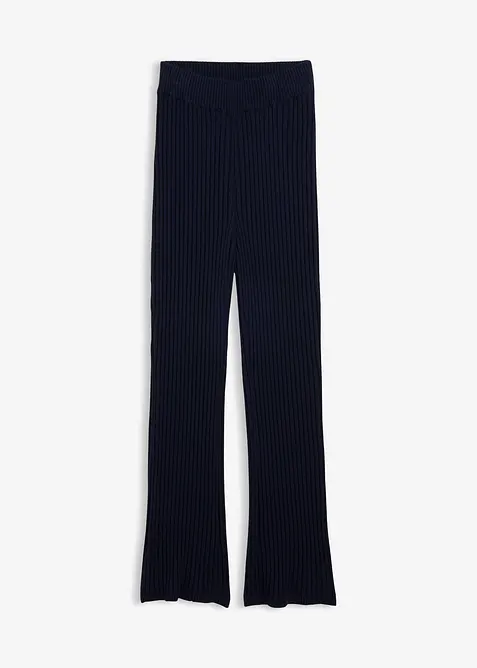 Strickhose aus softem Viskose-Mix in blau von vorne - bonprix