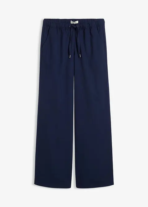 Hose aus softem Viskose-Mix in blau von vorne - bonprix