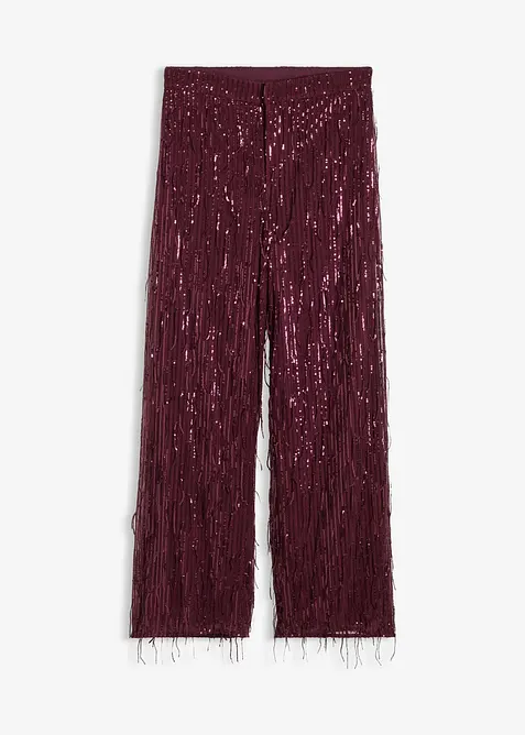 Paillettenhose  mit Fransen in rot von vorne - bonprix