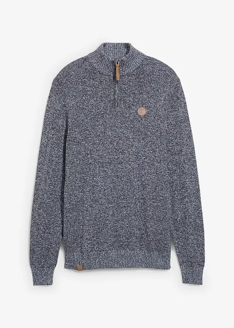 Pullover in Regular Fit in blau von vorne - bonprix
