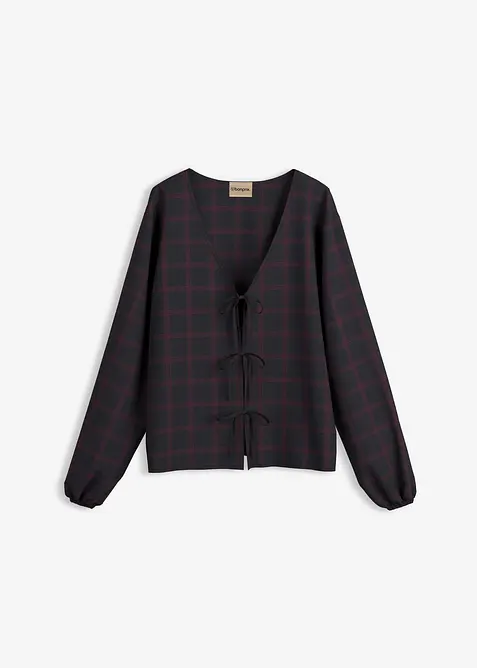 Weite Bluse aus softer Viskose in schwarz von vorne - bonprix