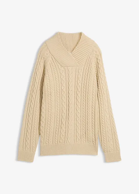 Pullover in beige von vorne - bonprix