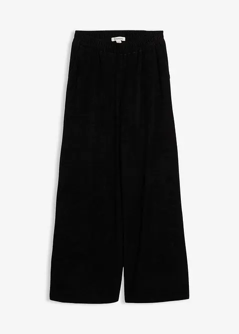 Jersey Frottee-Hose in schwarz von vorne - bonprix