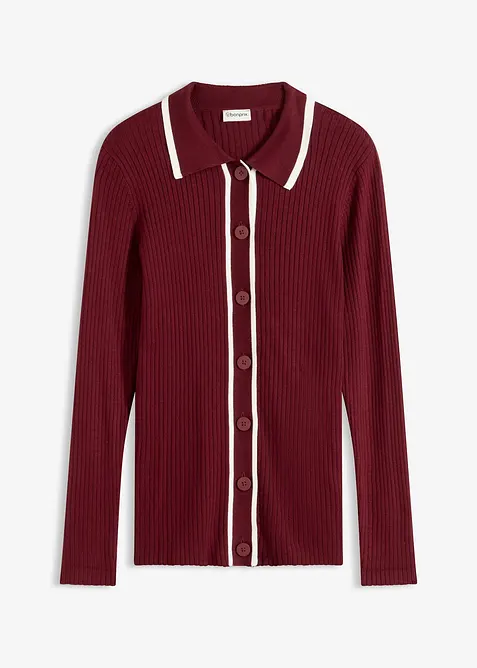 Smart Cardigan in rot von vorne - bonprix