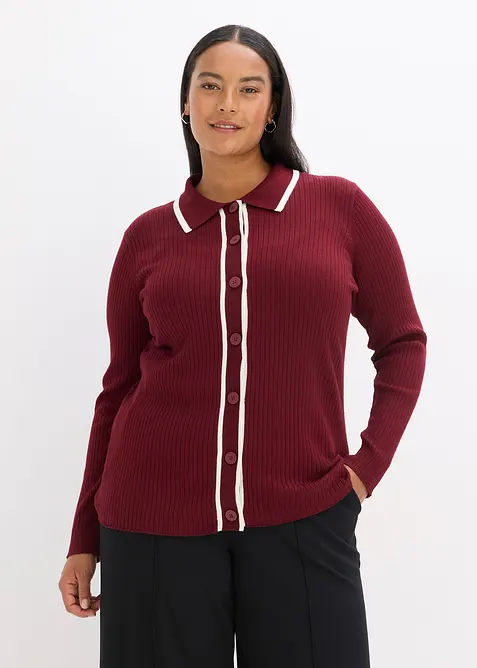 Smart Cardigan in rot von vorne (im Anschnitt) - bonprix
