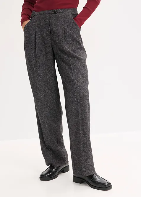 Marlenehose aus softem Viskose-Mix in grau von vorne - bonprix