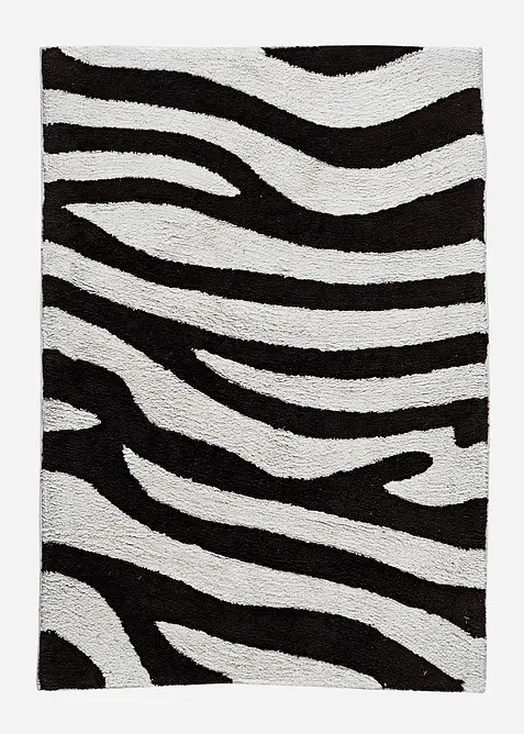 Badematte mit Zebra-Muster in schwarz - bonprix