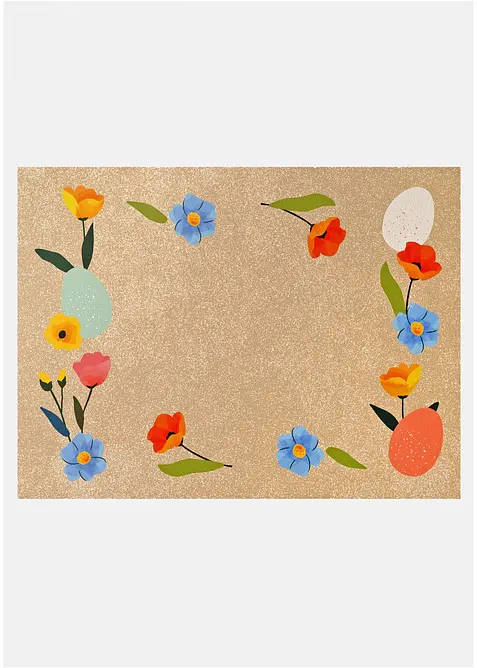 Waschbare Fußmatte mit frühlingshaftem Design in bunt von vorne - bonprix