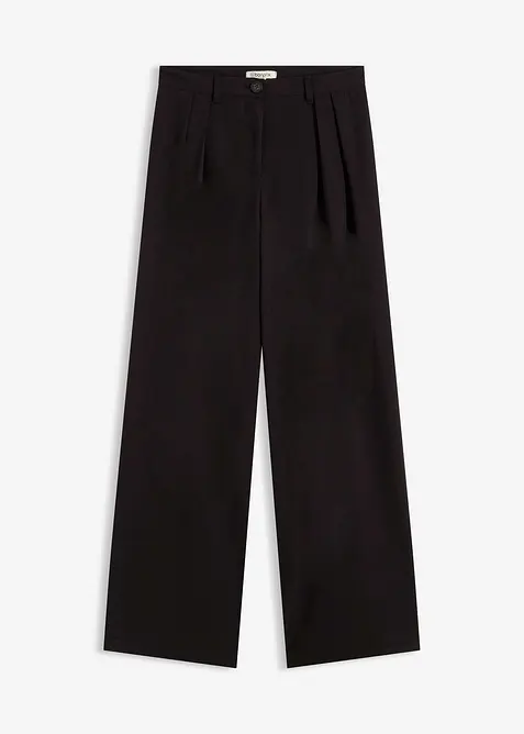 Marlenehose mit elastischem Bund in schwarz von vorne - bonprix