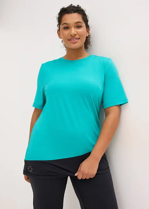 Sport-Shirt mit Strukturoptik in grün von vorne (im Anschnitt) - bonprix