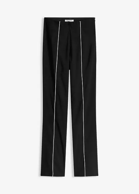 Stretch-Hose flared aus Bengalin in schwarz von vorne - bonprix