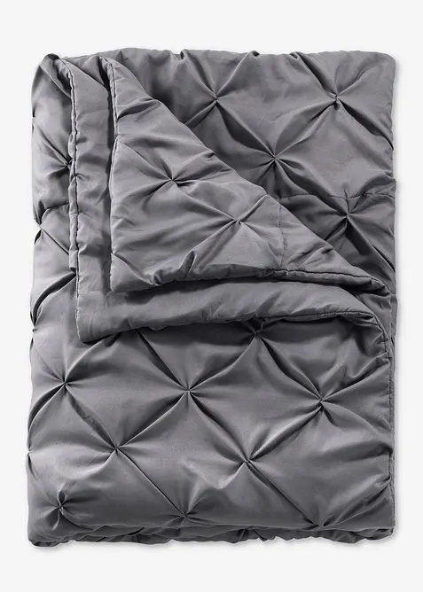 Tagesdecke mit Zwirbel in grau von vorne - bonprix