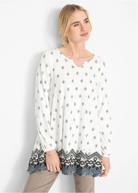 Longshirt in weiß von vorne (im Anschnitt) - bonprix