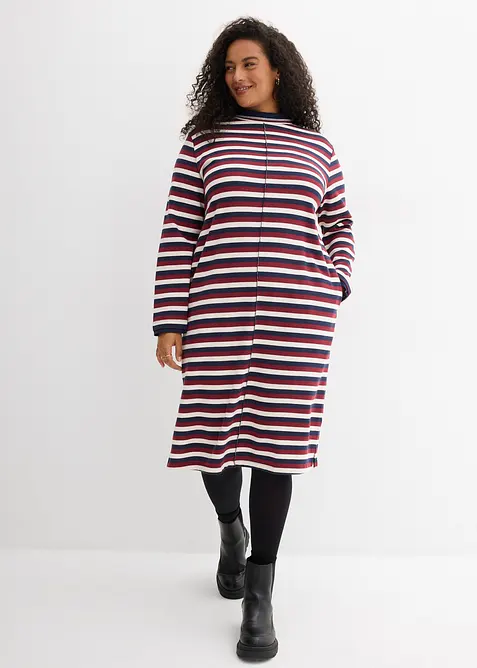 Sweatkleid in rot von vorne (Totalaufnahme) - bonprix