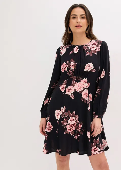 Tunika-Kleid in schwarz von vorne (Totalaufnahme) - bonprix