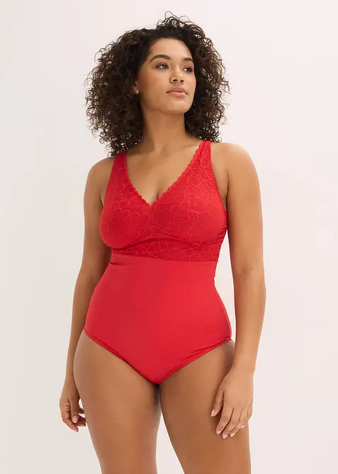 Medium Shape Body mit Herzchenspitze in rot von vorne (Totalaufnahme) - bonprix