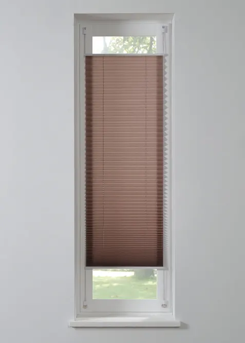 Plissee Uni in schmalen Breiten in beige - bonprix