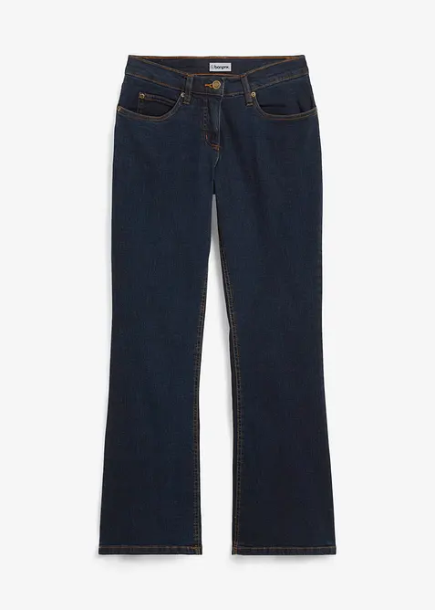 Bootcut-Jeans High Waist, Stretch in blau von vorne - bonprix