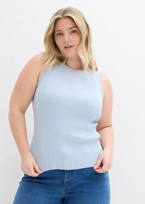 Stricktop mit Viskose in blau von vorne (im Anschnitt) - bonprix