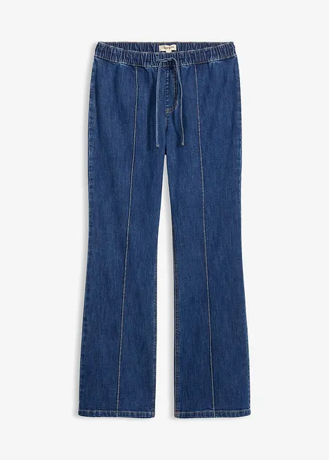 Bootcut-Jeans Mid Waist, Bequembund in blau von vorne - bonprix