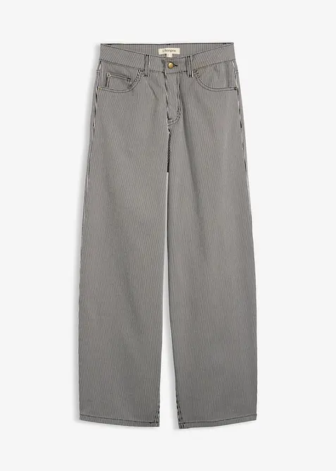Ballon Fit-Hose mit Streifen in schwarz von vorne - bonprix