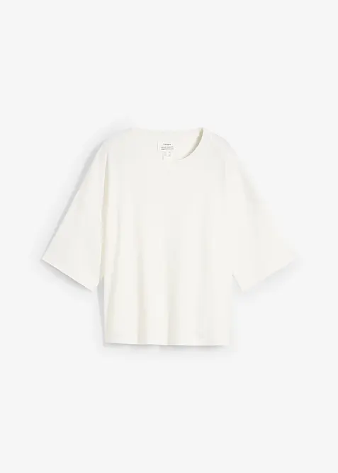 T-Shirt aus reiner Bio-Baumwolle in weiß von vorne - bonprix
