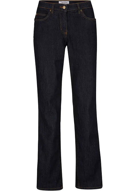 Straight-Jeans Mid Waist, Stretch in blau von vorne - bonprix