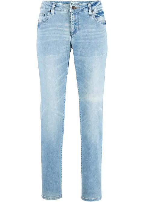 Straight Jeans Mid Waist, Stretch in blau von vorne - bonprix