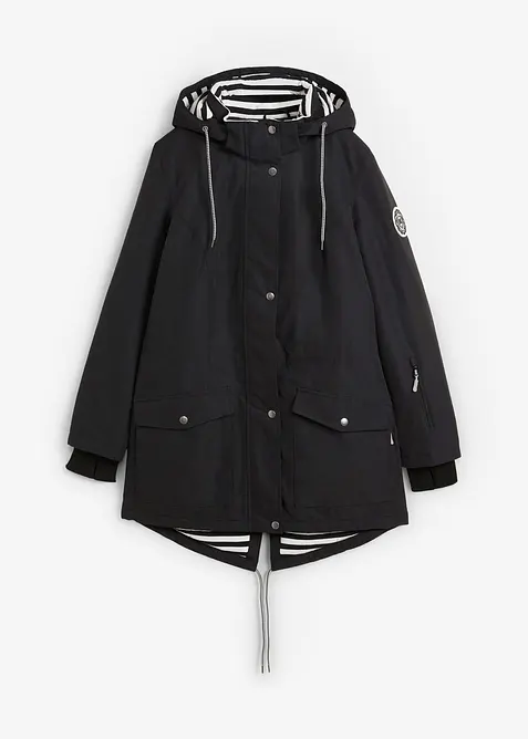 wasserdichte Funktions-Übergangsjacke in schwarz von vorne - bonprix