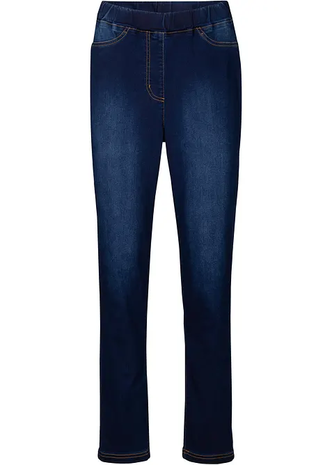 Wärmende Jeggings High Waist, Bequembund in blau von vorne - bonprix