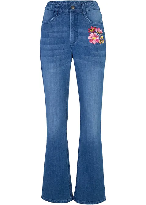 Bootcut-Jeans High Waist, Bequembund in blau von vorne - bonprix