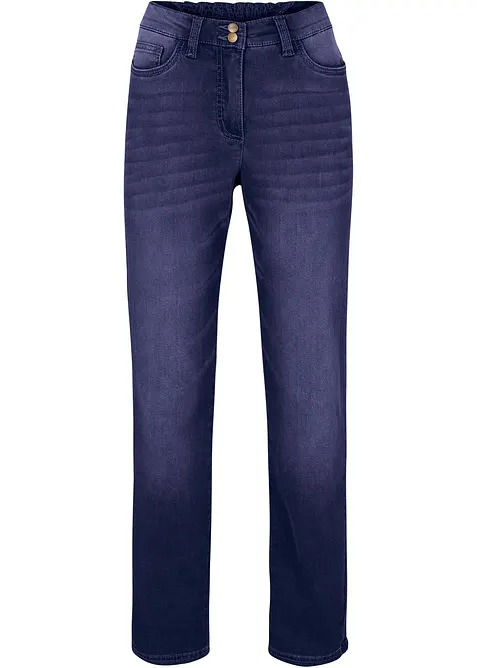 Wärmende Straight-Jeans, Mid Waist in blau - bonprix