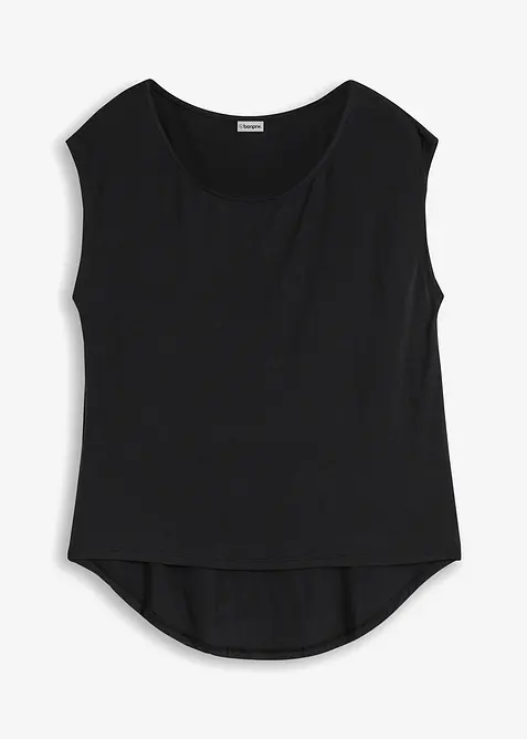 Shirt aus softem Viskose-Mix in schwarz von vorne - bonprix