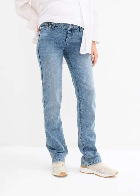 2-in-1 Umstandsjeans für die Schwangerschaft und danach, Straight in blau von vorne - bonprix