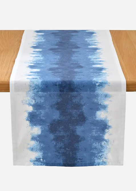 Tischläufer aus Bio-Baumwolle in blau von vorne - bonprix