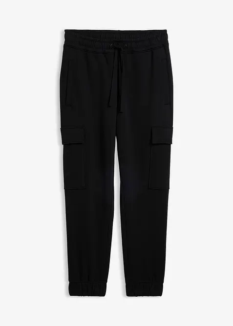 Loose Fit Jogginghose, Straight in schwarz von vorne - bonprix