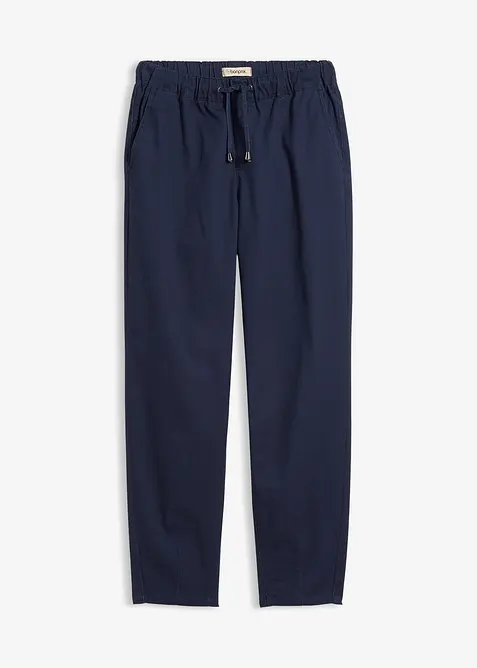 Twillhose aus elastischem Baumwoll-Mix in blau von vorne - bonprix