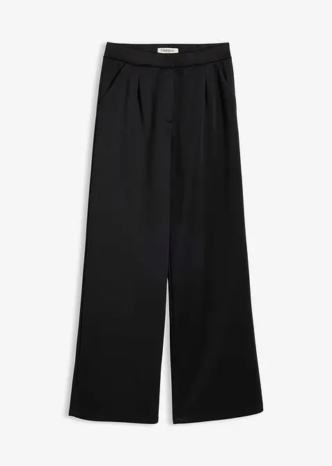 Bequeme Hose aus weichem Scuba in schwarz von vorne - bonprix