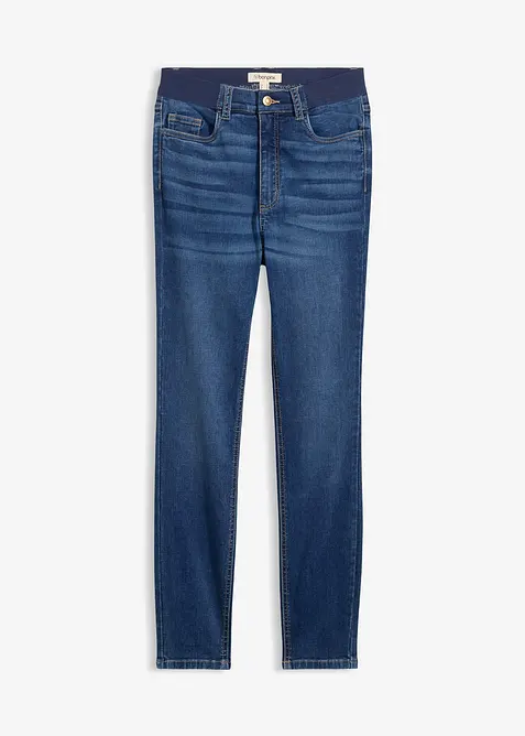 Skinny-Jeans High Waist, Bequembund in blau von vorne - bonprix