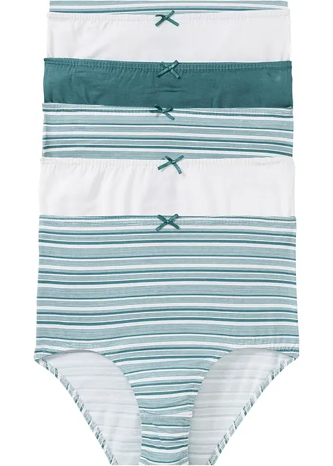 Highwaist Slip mit weicher Baumwolle (6er Pack) in petrol von vorne - bonprix