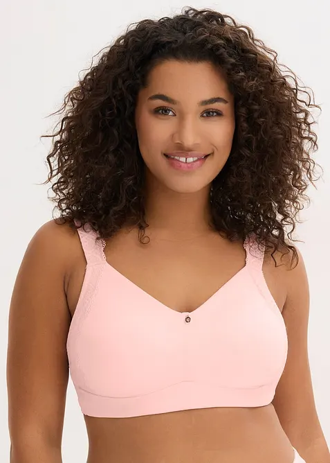 softer Spacer-BH ohne Bügel in rosa von vorne (im Anschnitt) - bonprix