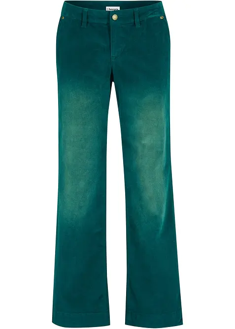 Cordhose aus elastischem Baumwoll-Mix in grün von vorne - bonprix