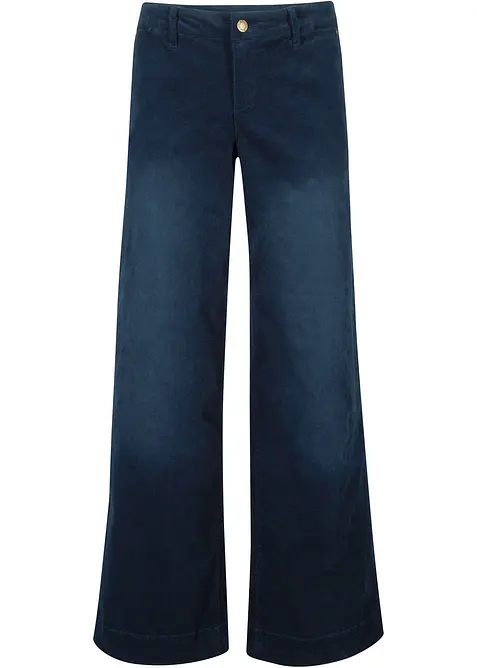 Cordhose aus elastischem Baumwoll-Mix in blau von vorne - bonprix
