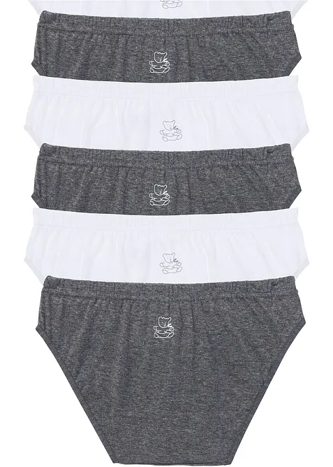 Slip mit weicher Baumwolle (6er Pack) in weiß von vorne - bonprix