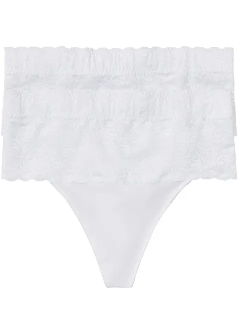 Medium Shape String (2er Pack) in weiß von vorne - bonprix